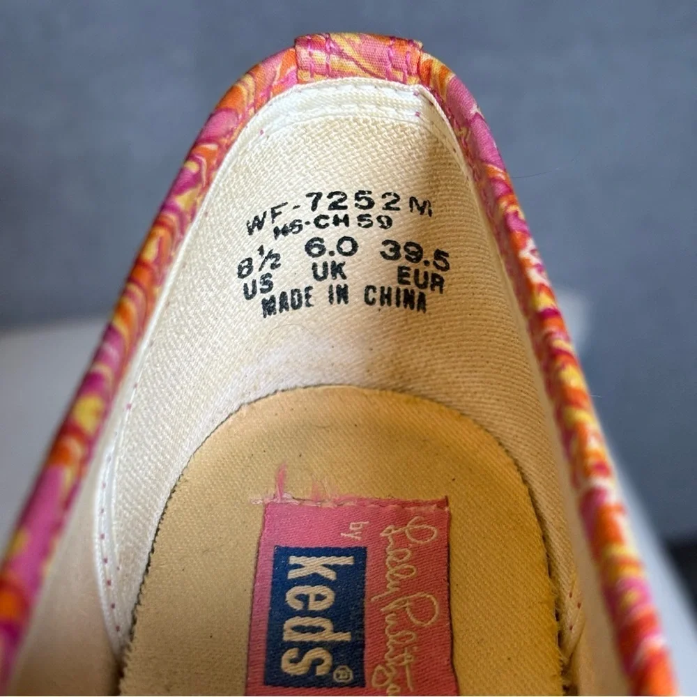 Keds x Lilly Pulitzer Loafer Slip-On Sneakers-Pink Orange Floral-Women Size 8.5